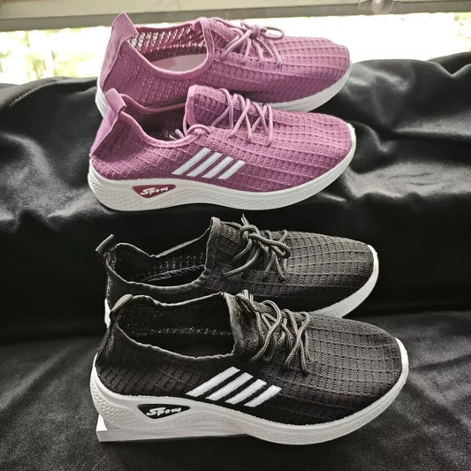 New 2025 Women’s Mesh Low-Top Running Sneakers – Breathable Air Mesh Flat Shoes for Spring & Summer